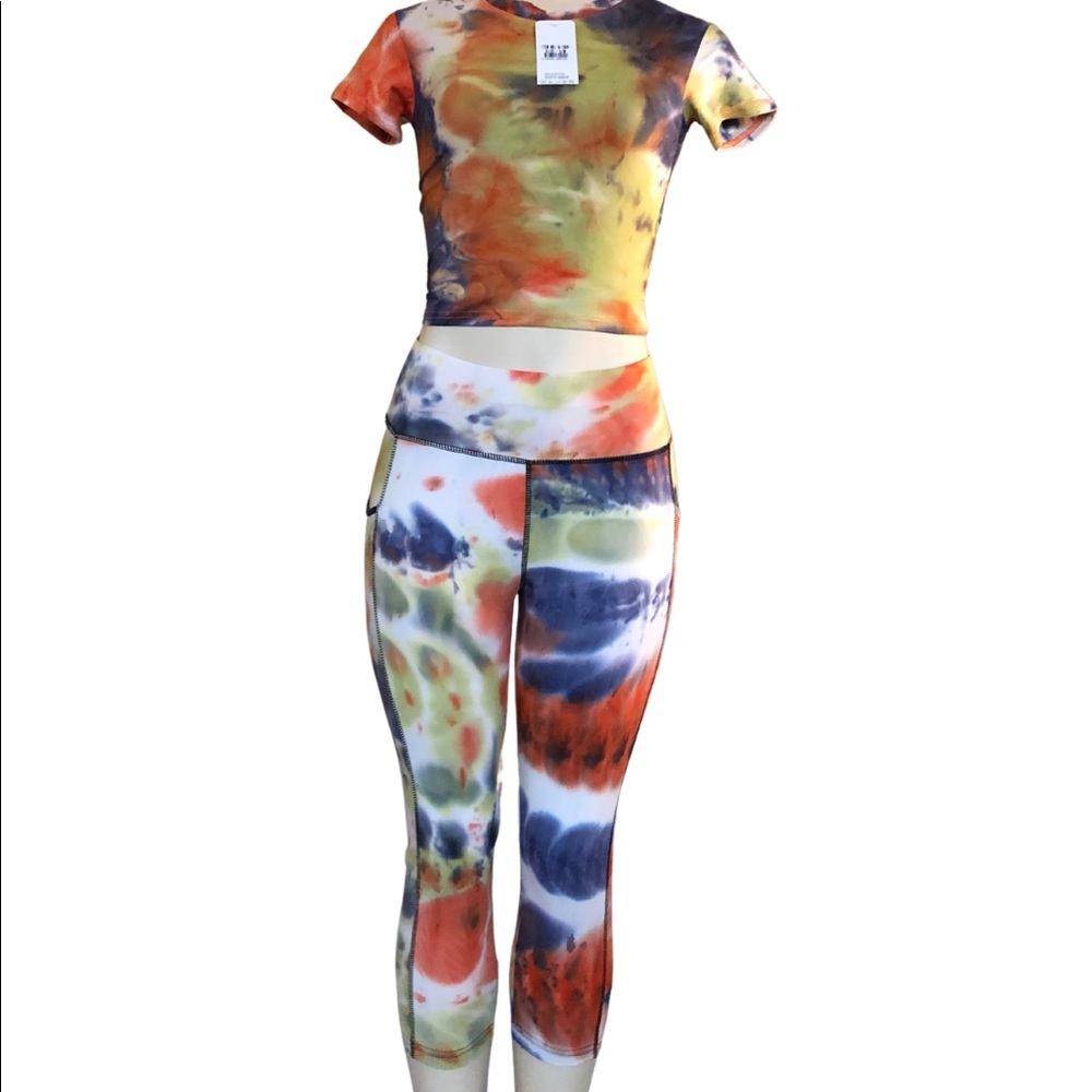 Multi-Colored Tie Dye 2 Piece Leggings Set